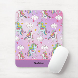 Tapis De Souris Personnalisable Unicorn et Rainbow