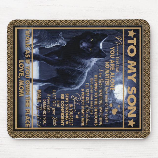 Tapis De Souris Personnalisé À Mon Fils, Fils Cadeau Anniversaire (Devant)