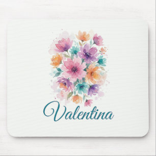 Tapis de souris personnalisé à motif floral aquare