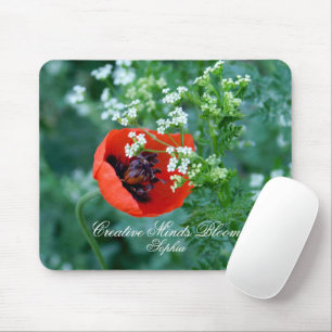 Tapis de souris personnalisé avec art du coquelico