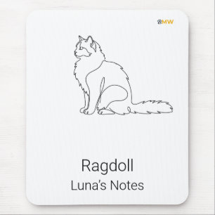 Tapis de souris personnalisé avec nom de chat Ragd