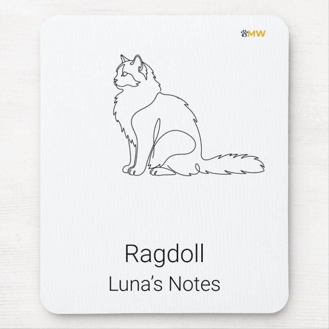 Tapis de souris personnalisé avec nom de chat Ragd (Devant)