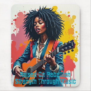 Tapis De Souris Personnalisé Black Woman Guitarist Art Inspiration