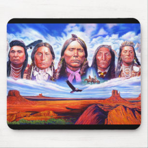 Tapis De Souris Personnalisé Chiefs Indiens Américains Peinture