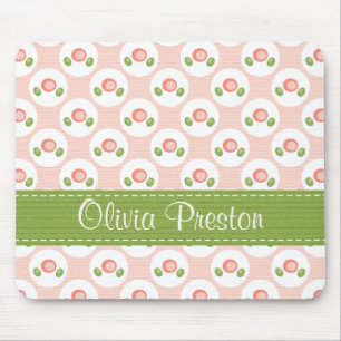 Tapis de souris personnalisé de Polkadot de rose