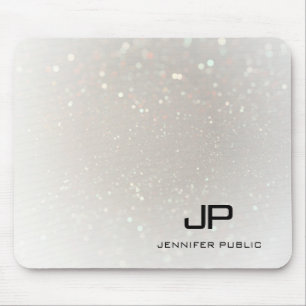 Tapis De Souris Personnalisé Élégant Modèle Glam Monogramme Modern
