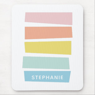 Tapis De Souris Personnalisé Géométrique Coloré Pastel Élégant