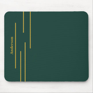 Tapis de souris personnalisé géométrique or vert é