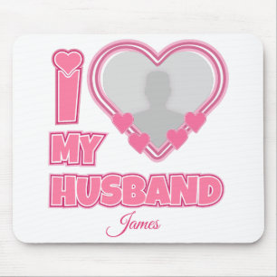Tapis De Souris Personnalisé I Love My Husband - Ajouter Photo & N