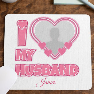 Tapis De Souris Personnalisé J'aime mon mari – Ajouter une photo e
