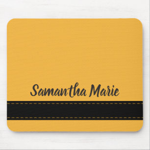 Tapis de souris personnalisé jaune moutarde et noi