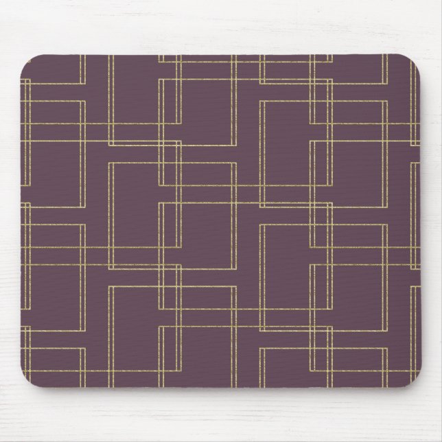 Tapis de souris personnalisé Mauve et Or Géométriq (Devant)
