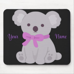 Tapis de souris personnalisé mignon koala violet