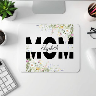Tapis de souris personnalisé MOM à motif floral él