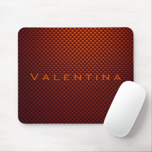 Tapis De Souris Personnalisé Orange noir fibre de carbone à motif