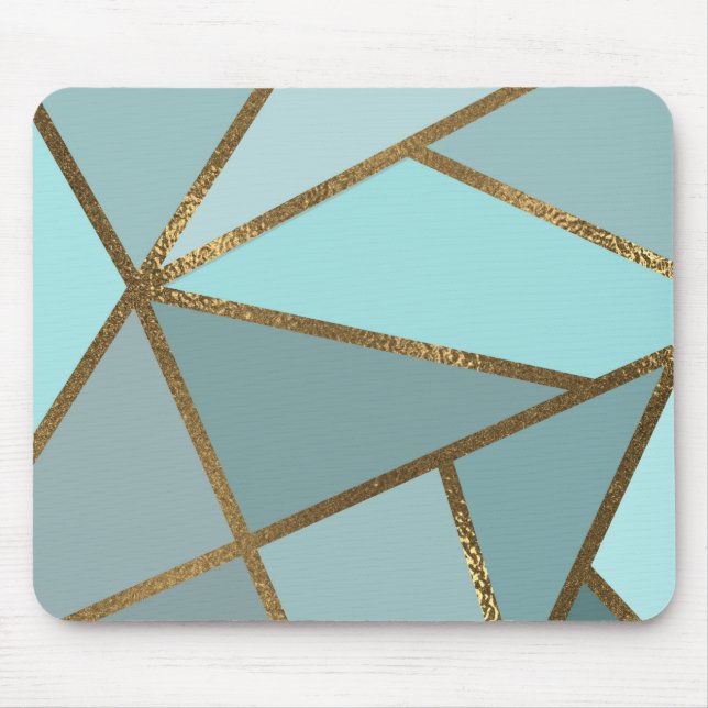 Tapis de souris personnalisé Turquoise Vert Bleu & (Devant)