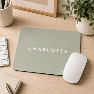 Tapis de souris personnalisé vert sauge moderne