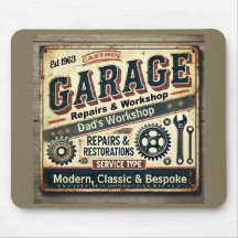 Tapis de souris personnalisé vintage garage