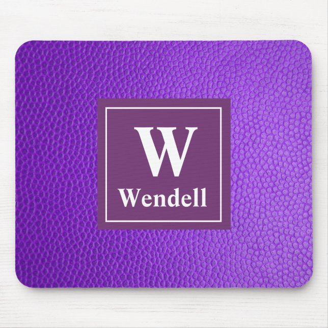 Tapis de souris personnalisé violet avec initiale  (Devant)