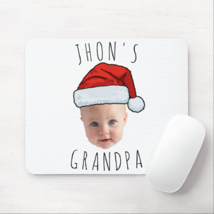 Tapis De Souris Personnalisé Visage bébé Père Noël Chapeau Photo d