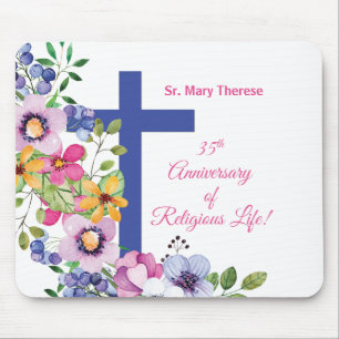 Tapis De Souris Personnaliser, 35e anniversaire Nun vie religieuse