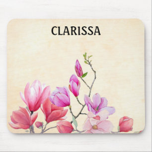 Tapis De Souris Personnaliser le fleur aquarelle