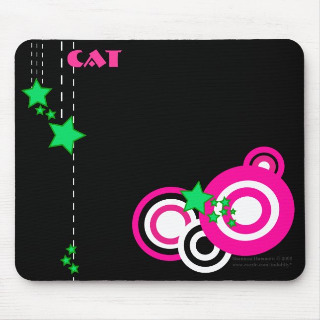 Tapis De Souris Personnaliser-Rétro Mousepad rose et vert (Devant)