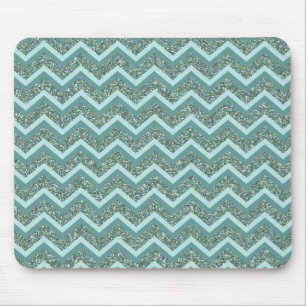 Tapis De Souris Personnalisez ce zigzag turquoise de parties