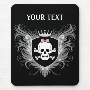 Tapis De Souris Personnalisez Madame Skull Crest [foncée]