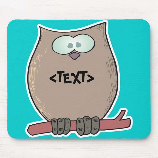 Tapis De Souris Personnalisez un hibou, <TEXT> (Devant)