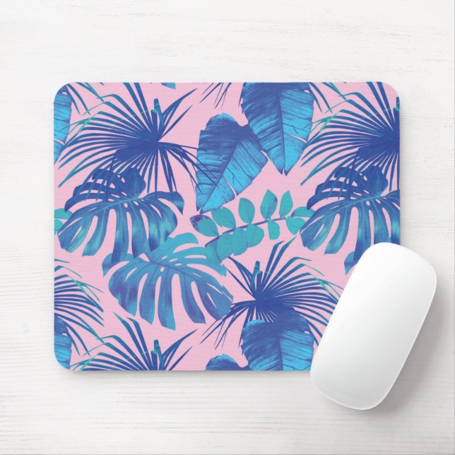 Tapis De Souris Personnalité du film tropical rose et bleu (Avec souris)