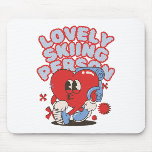 Tapis De Souris Personne de ski Ckpacking Pente de montagne de cœu
