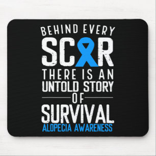 Tapis De Souris Perte de cheveux calcaire Bleu Ruban Alopecia Area