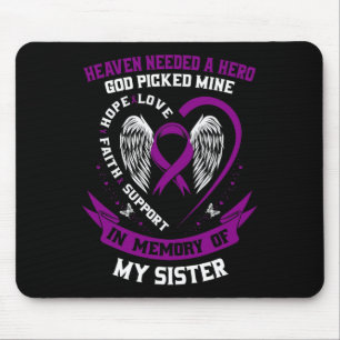 Tapis De Souris Perte en mémoire de soeur Pancréatique Cancer