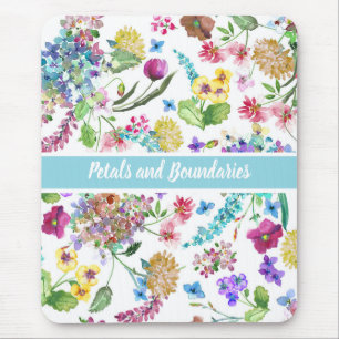 Tapis De Souris Pétales et frontières florales pour femmes habilit