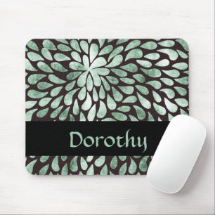 Tapis De Souris Pétales vert dégradé sur noir