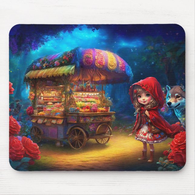 Tapis De Souris Petit Chaperon Rouge et Loup (Devant)