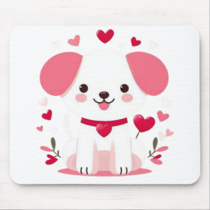Tapis De Souris Petit chiot de la Saint-Valentin