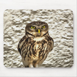 Tapis De Souris Petit Chouette Brown Portrait Artistique