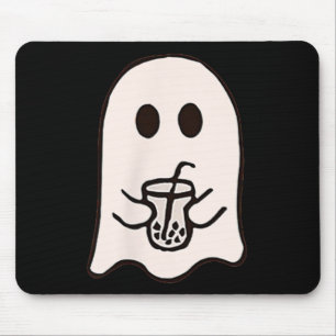 Tapis De Souris Petit Costume de café glacé fantôme Halloween