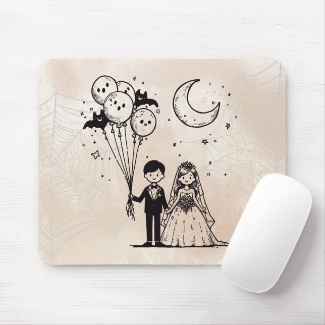 Tapis De Souris Petit Couple Effrayant (Avec souris)