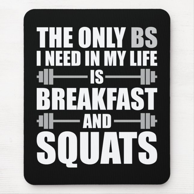 Tapis De Souris Petit-déjeuner et squats - Exercice de musculation (Devant)