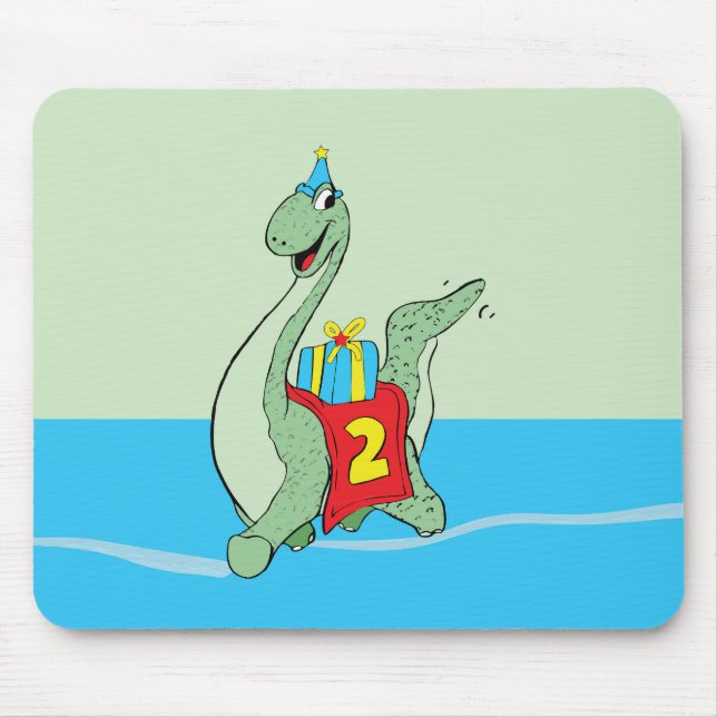 Tapis De Souris Petit garçon, 2e anniversaire Dinosaur (Devant)