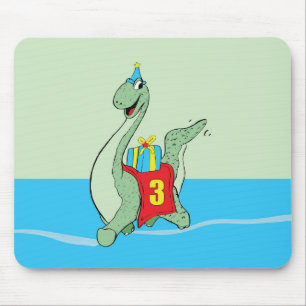 Tapis De Souris Petit garçon, 3e anniversaire Dinosaur