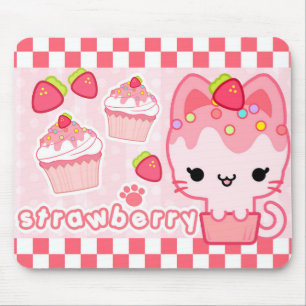 Tapis De Souris Petit gâteau Kitty Mousepad de fraise