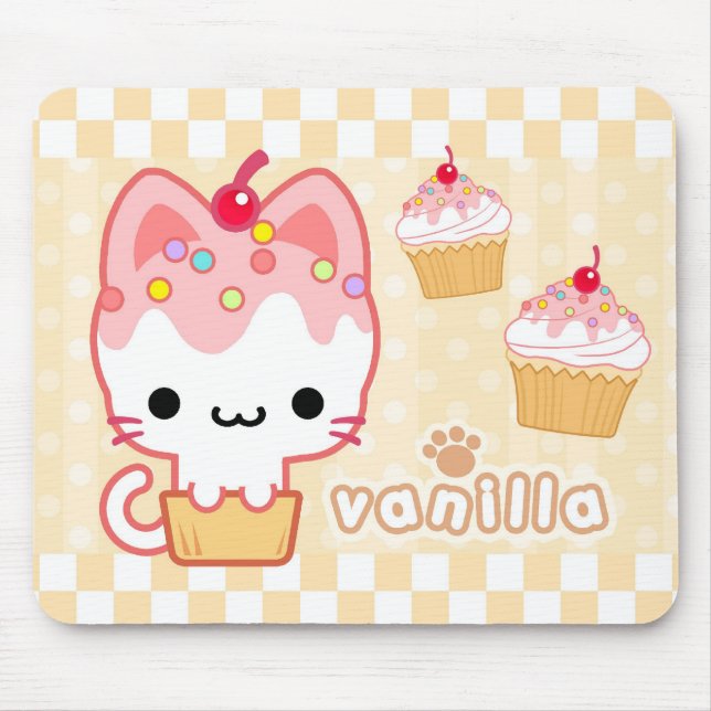 Tapis De Souris Petit gâteau Kitty Mousepad de vanille (Devant)