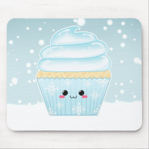 Tapis De Souris Petit gâteau mignon de flocon de neige de Noël d