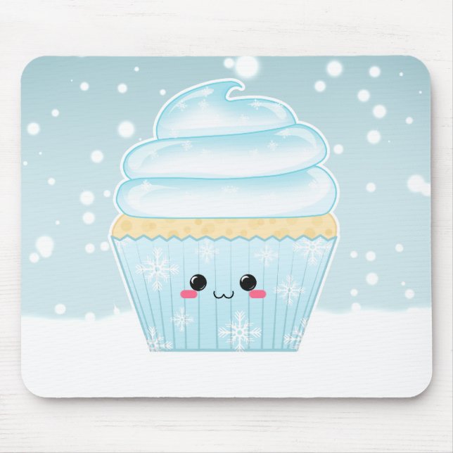 Tapis De Souris Petit gâteau mignon de flocon de neige de Noël de (Devant)