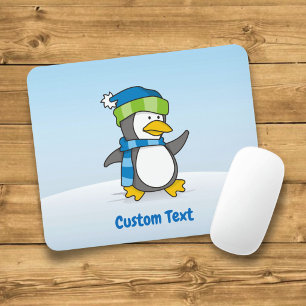 Tapis De Souris Petit manchot marchant sur un sous-souris en neige