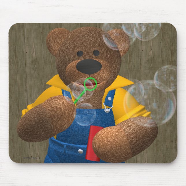 Tapis De Souris Petit ours : Bulles de soufflement (Devant)